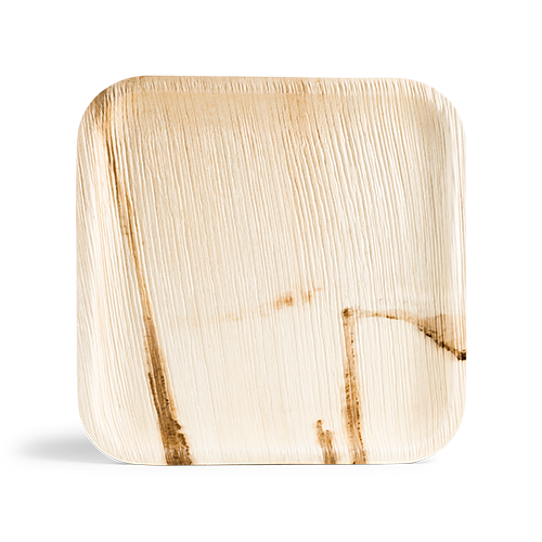 Palm leaf plate, square 25 cm