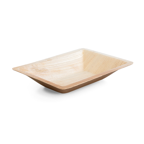 Palm leaf bowl, rectangular edged 17 cm