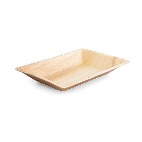 Palm leaf bowl, rectangular edged 23 cm