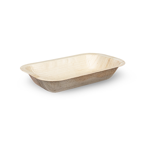 Palm leaf bowl, rectangular 24 cm