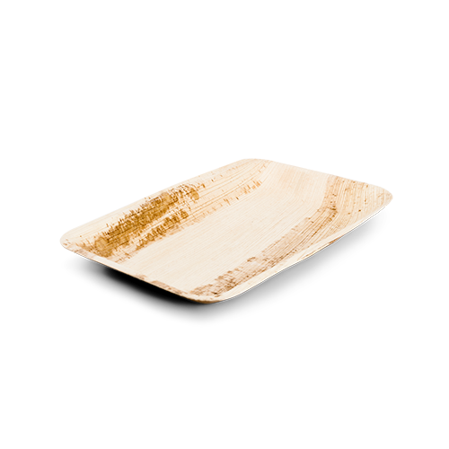 Palm leaf bowl, rectangular 25 cm